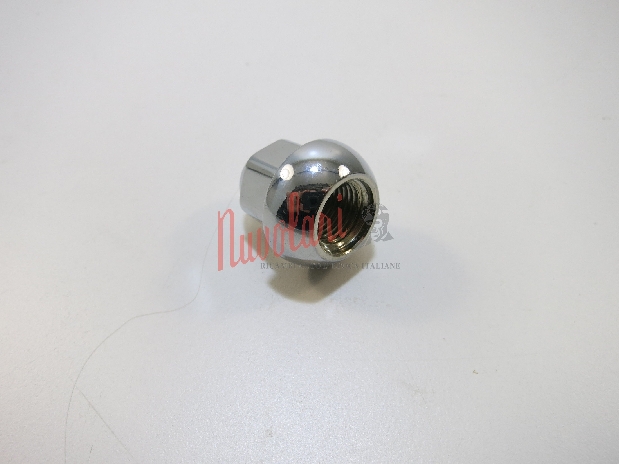 DADO CIECO CROMATO PER CERCHIO IN LEGA LANCIA FULVIA HF 1600 1°S, / CHROME BLIND NUT FOR ALLOY WHEEL-0