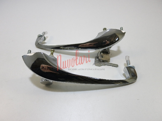 COPPIA MANIGLIE ESTERNE CON SERRATTURA PORTAOGGETTI ALFA ROMEO 2000-2600 TOURING / PAIR OF EXTERNAL HANDLES WITH STORAGE LOCK-1