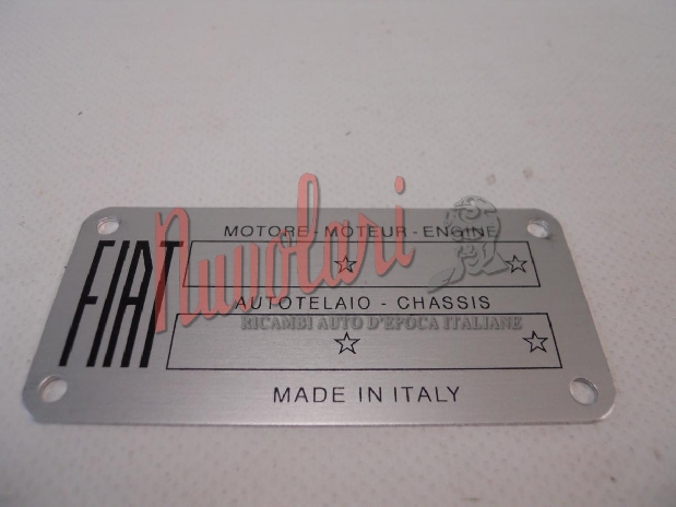 ETICHETTA IDENTIFICATIVA FIAT 850 COUPE' / IDENTIFICATION LABEL-1