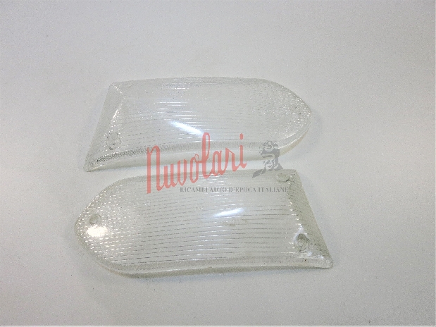 COPPIA LENTI ANTERIORI CARELLO BIANCHE FIAT DINO SPIDER / PAIR OF WHITE FRONT LENSES CARELLO-1